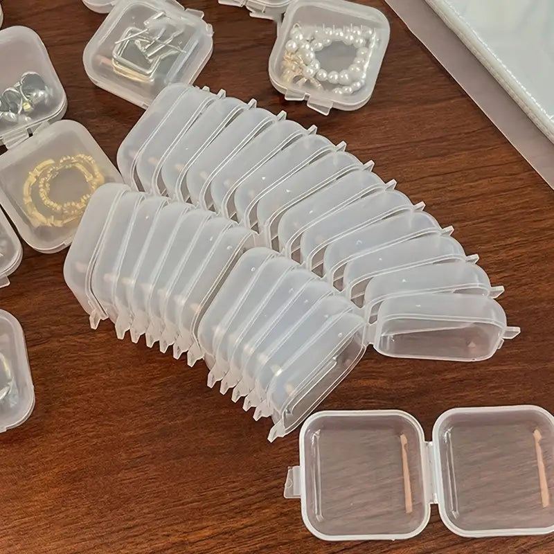 Clear mini storage box for jewelry, stackable and dustproof