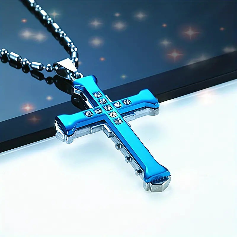 Rhinestone Cross Pendant Necklace