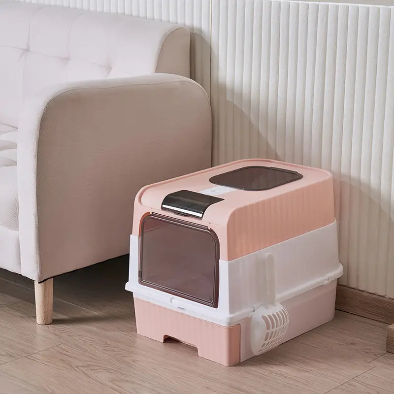 Extra large odor-proof and leak-resistant cat litter box