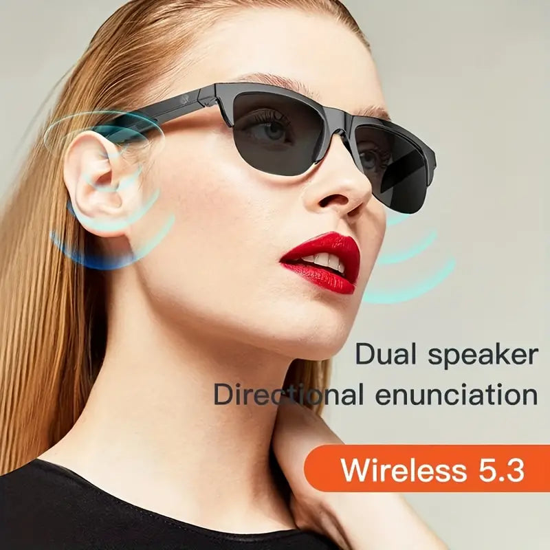 Smart Glasses with Open Ear Headphones