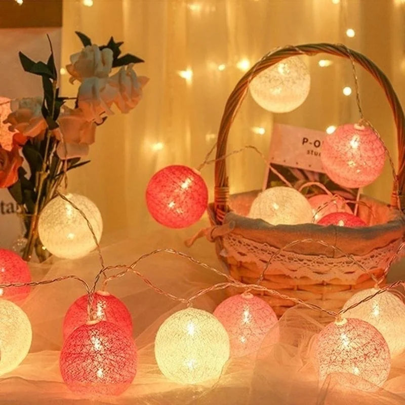 USB Cotton Ball LED String Lights