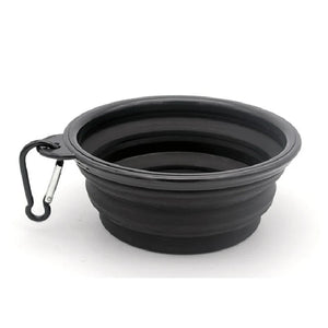 Portable folding silicone dog bowl for travel use