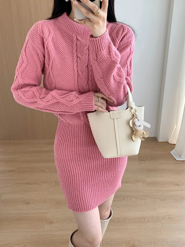 Ribbed Pullover Bodycon Dress