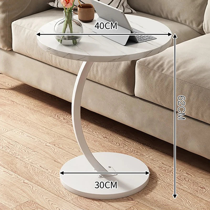 C-Shaped Side Table - Living Room Mobile Coffee Table