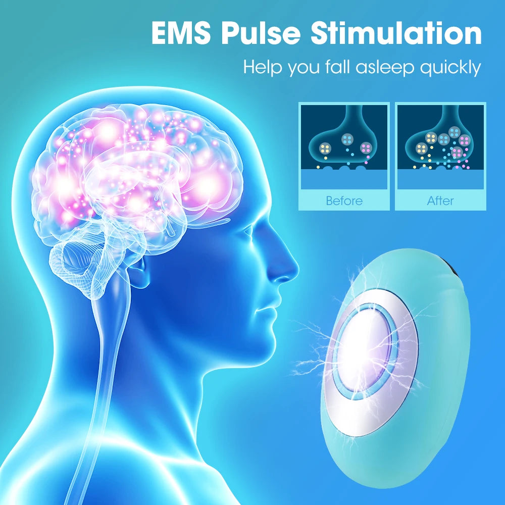 Handheld sleep aid device using microcurrent therapy for stress relief