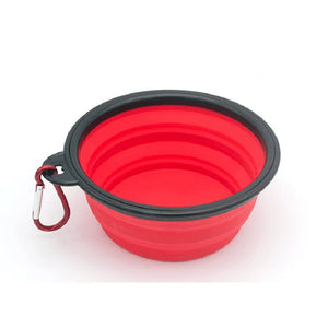 Portable folding silicone dog bowl for travel use