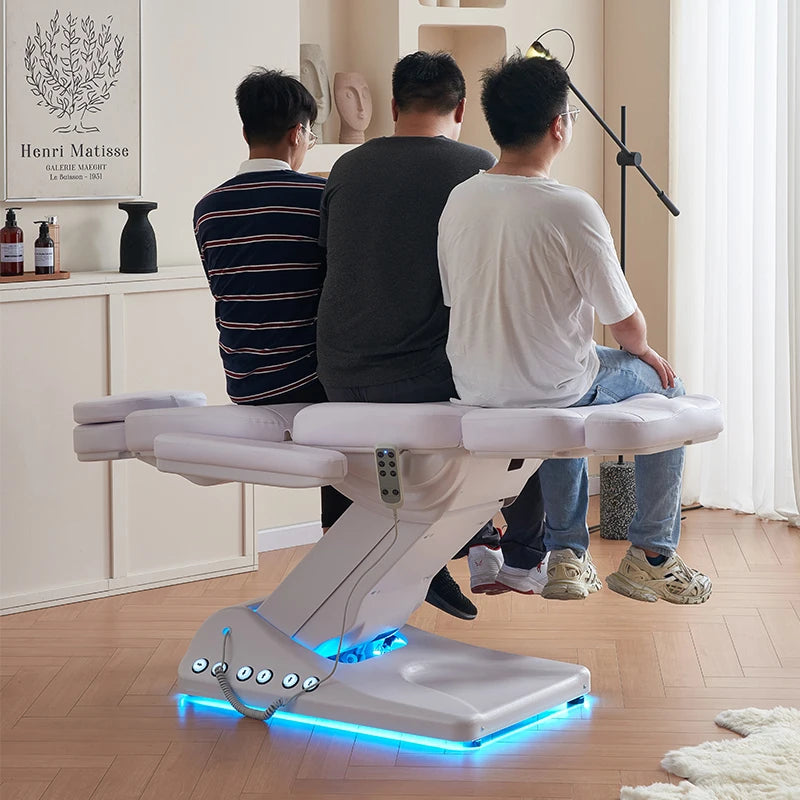 Electric beauty bed with adjustable lift and durable design