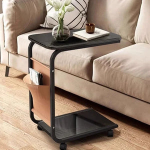 C-Shaped Side Table - Living Room Mobile Coffee Table