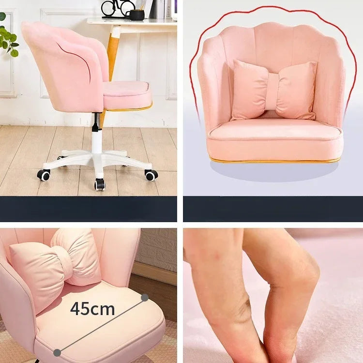 Kawaii desk chair with latex cushion, adjustable height, and swivel