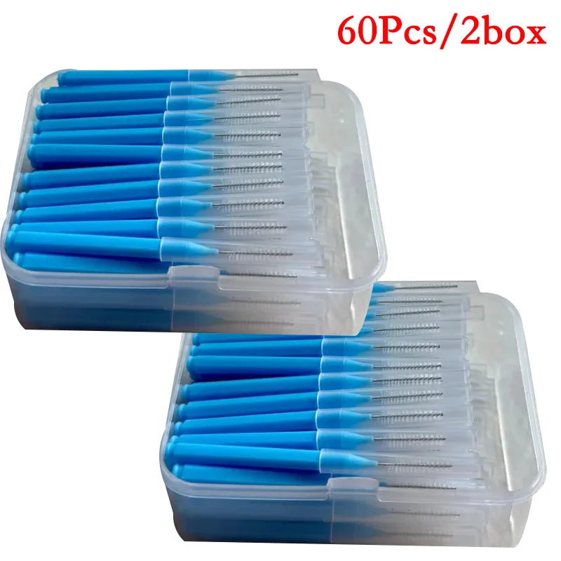 Interdental brushes for cleaning teeth and braces care