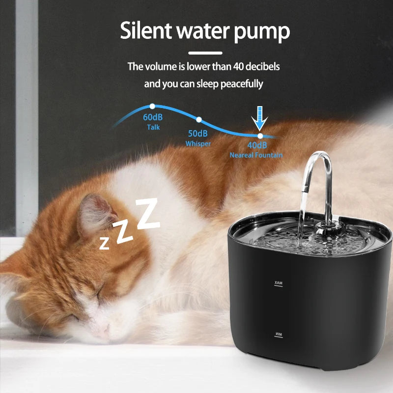 Automatic stainless steel cat water fountain for hydration