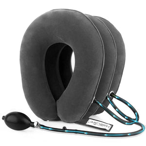 Portable cervical traction collar for neck pain relief