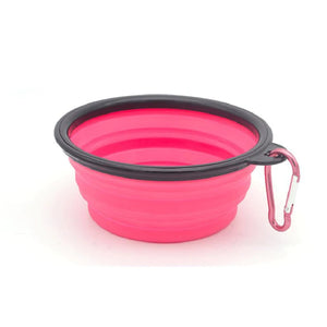 Portable folding silicone dog bowl for travel use