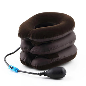 Portable cervical traction collar for neck pain relief