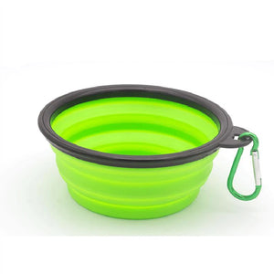 Portable folding silicone dog bowl for travel use