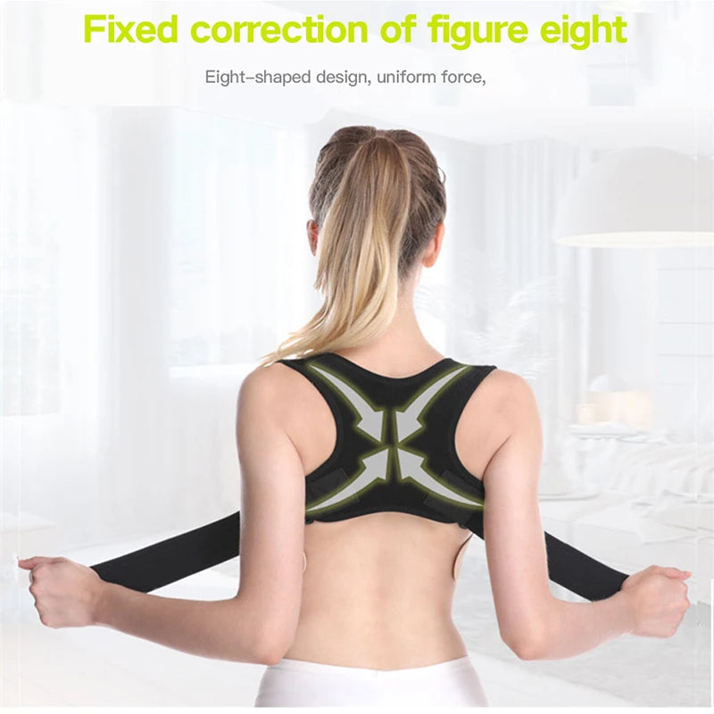 Adjustable Posture Corrector with back brace and shoulder support