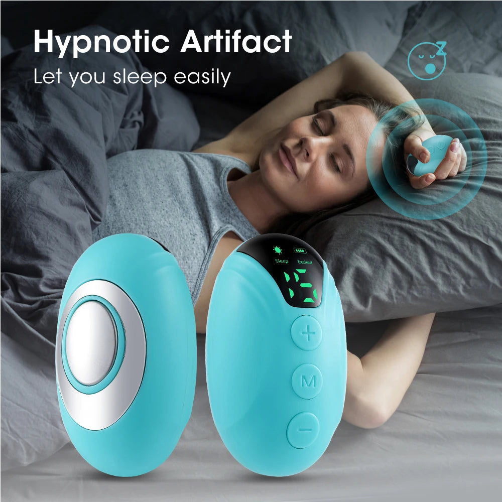 Handheld sleep aid device using microcurrent therapy for stress relief