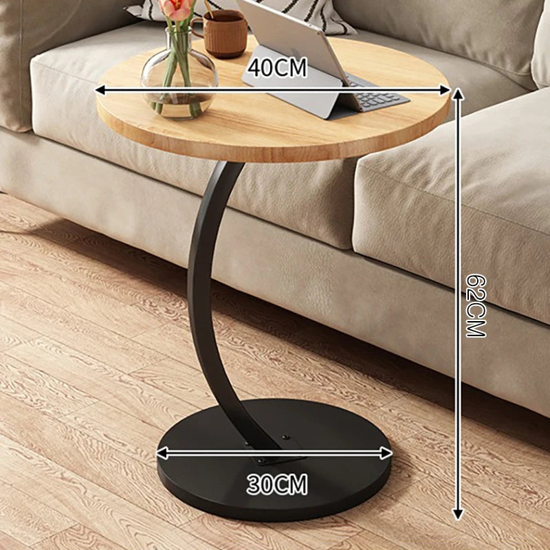 C-Shaped Side Table - Living Room Mobile Coffee Table