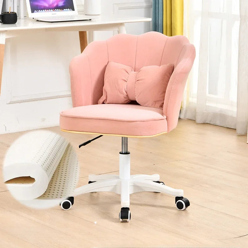 Kawaii desk chair with latex cushion, adjustable height, and swivel