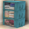 Foldable storage bags for closet and blanket organization