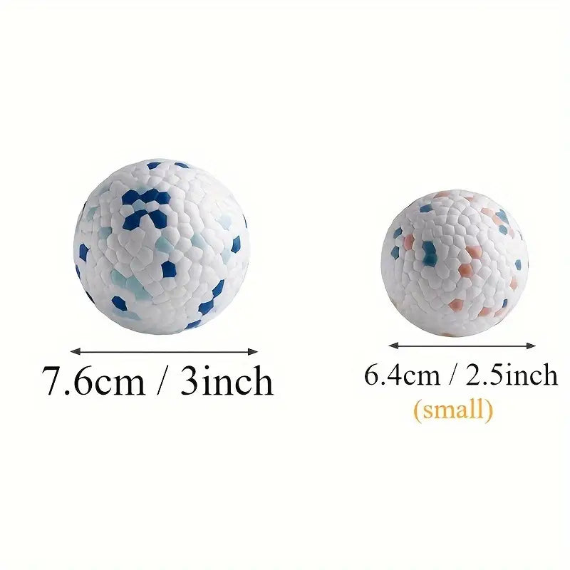 Durable interactive ball for aggressive chewers in rubber