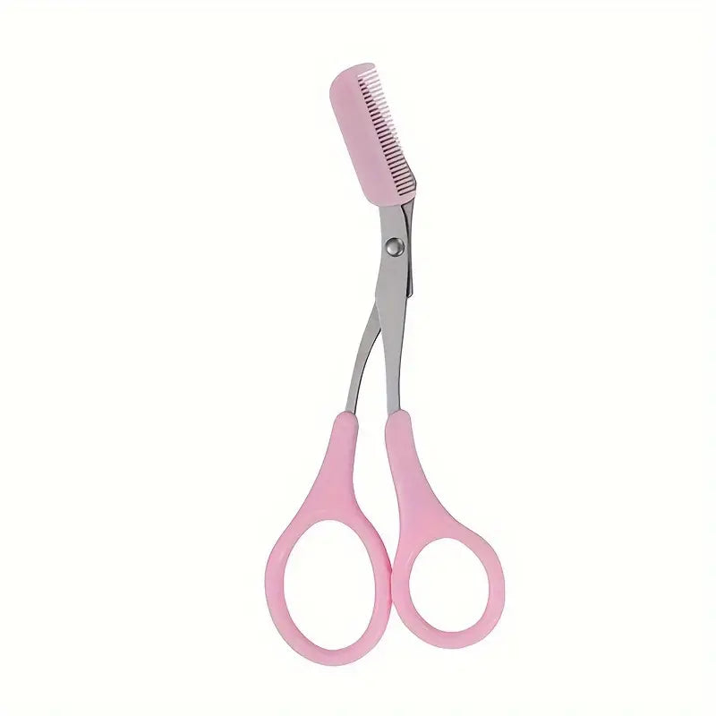 Eyebrow trimmer scissor with comb for precise facial hair grooming