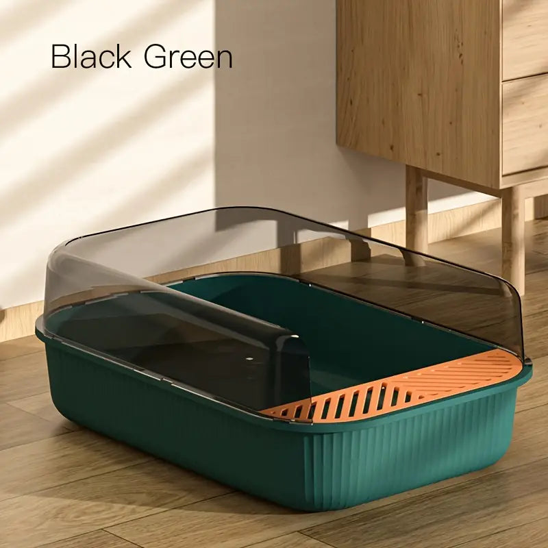 Spacious & Private Cat L Litter Box with Enclosed Design