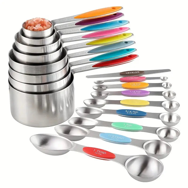 8/17-Piece Deluxe Stainless Steel Measuring Cups & Spoons Set