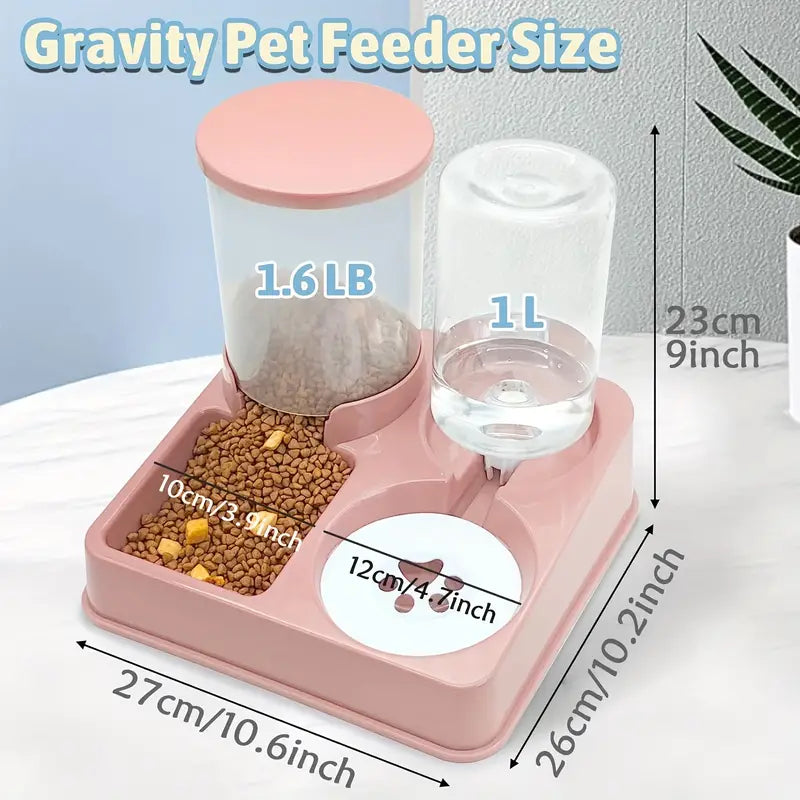 2-in-1 Automatic Cat Feeder & Water Dispenser Set