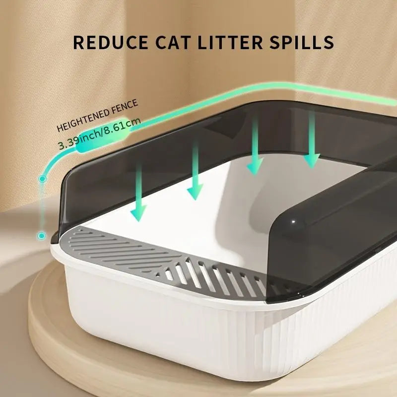 Spacious & Private Cat L Litter Box with Enclosed Design