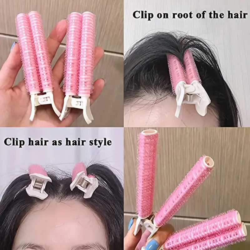 Heatless hair rollers for volume and fluffy bangs