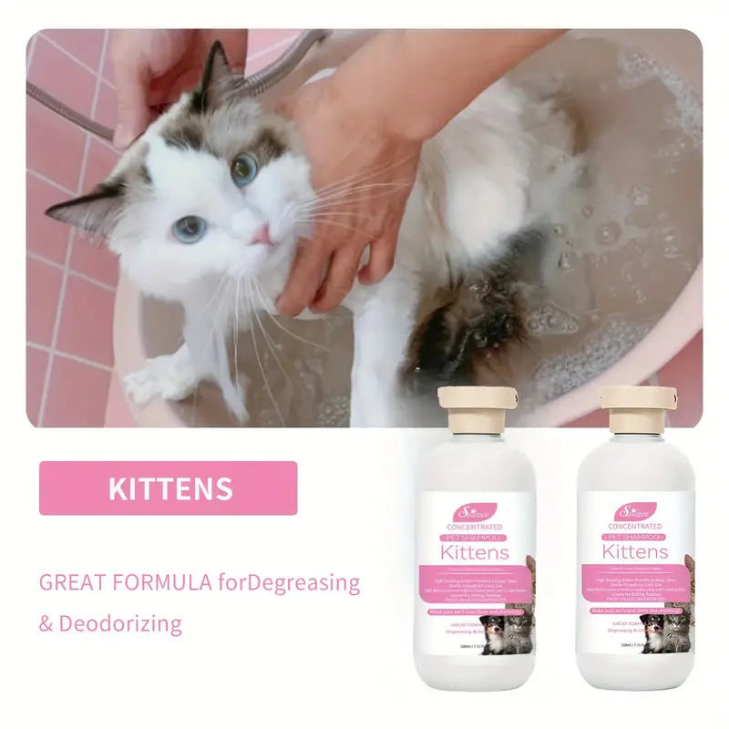 Cat shampoo for itch relief and odor control, soothing care