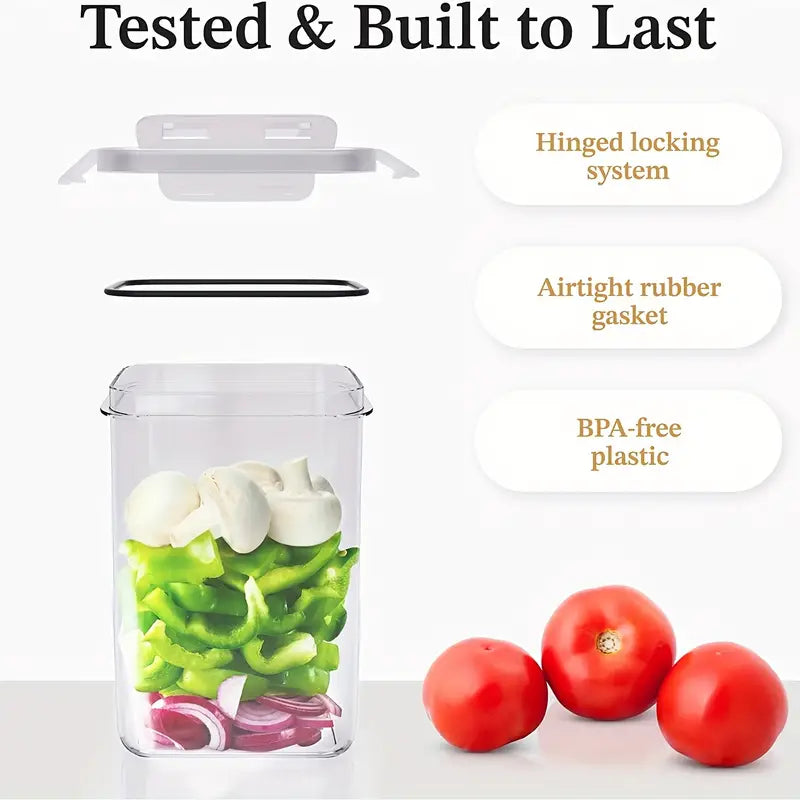 Airtight BPA-free food storage container set with labels