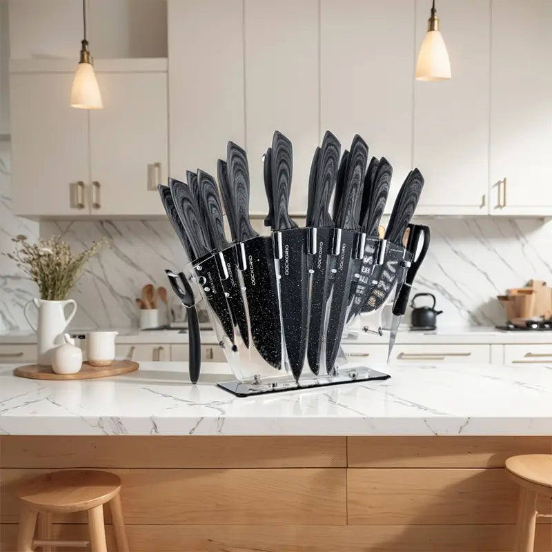 19-Piece High Carbon Stainless Steel Knife Set