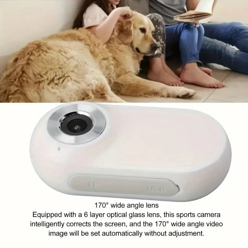 Versatile 1080P Pet & Outdoor Camera with 170° Wide-Angle Lens, 0.96" Display, 32GB Memory Card