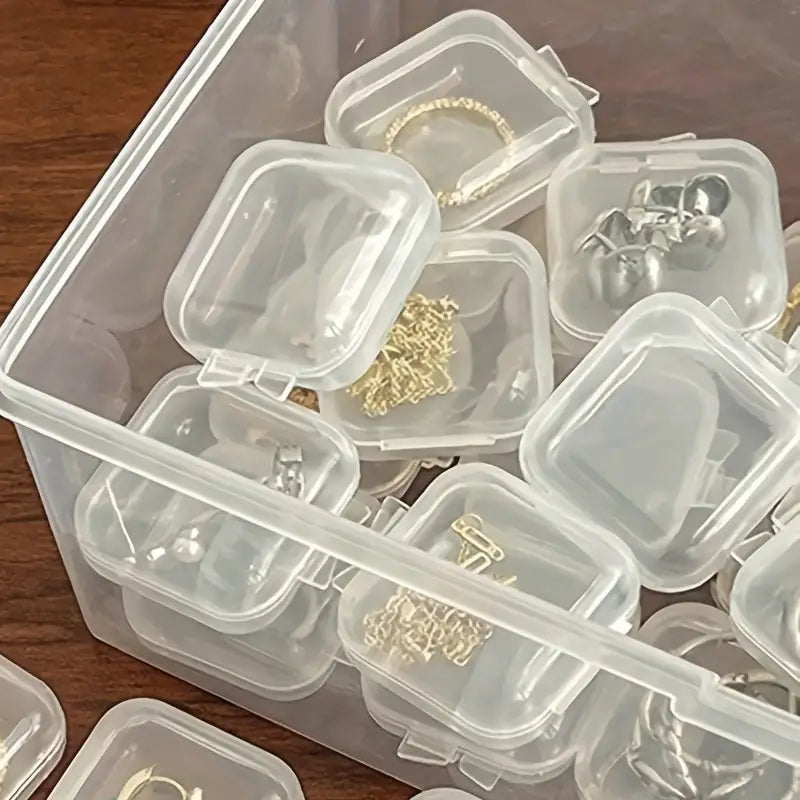 Clear mini storage box for jewelry, stackable and dustproof