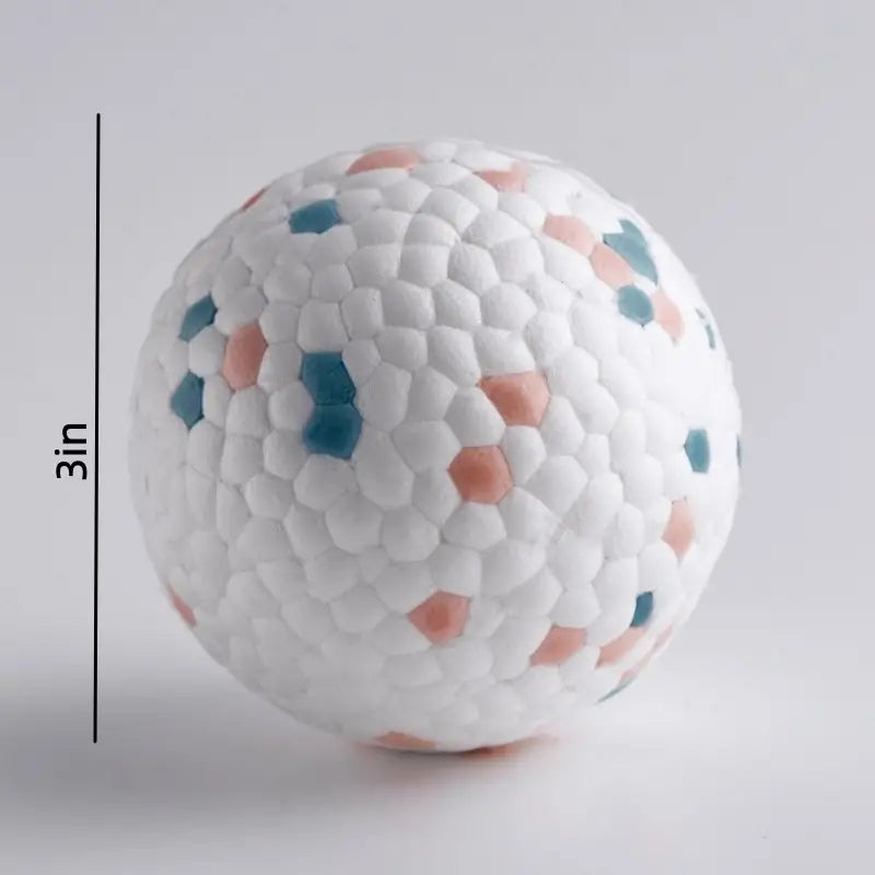 Durable interactive ball for aggressive chewers in rubber