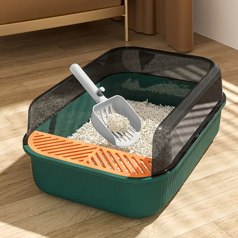 Spacious & Private Cat L Litter Box with Enclosed Design