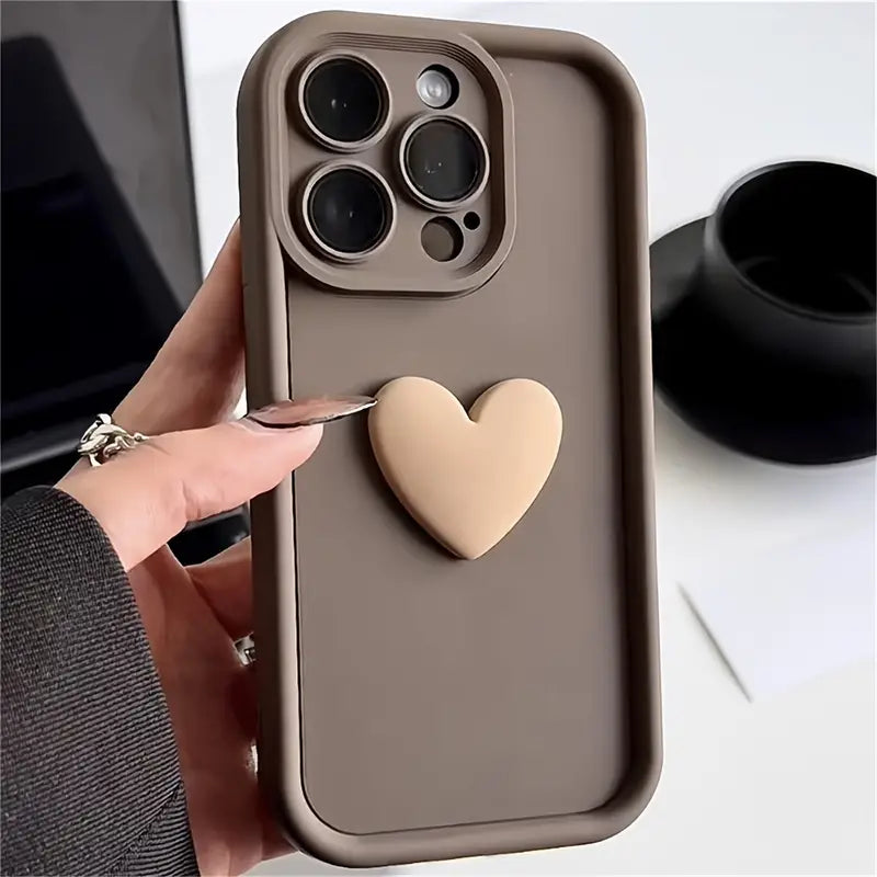 3D Love Heart Silicone Phone Case