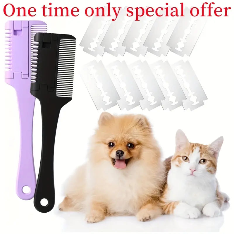 Pet Razor Comb with 10 Replacement Blades