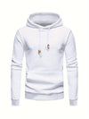 Waffle Pattern Solid Hoodie for Men