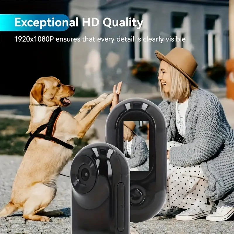 Versatile 1080P Pet & Outdoor Camera with 170° Wide-Angle Lens, 0.96" Display, 32GB Memory Card