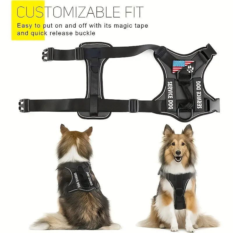 5PCS Reflective Service Dog Harness Vest