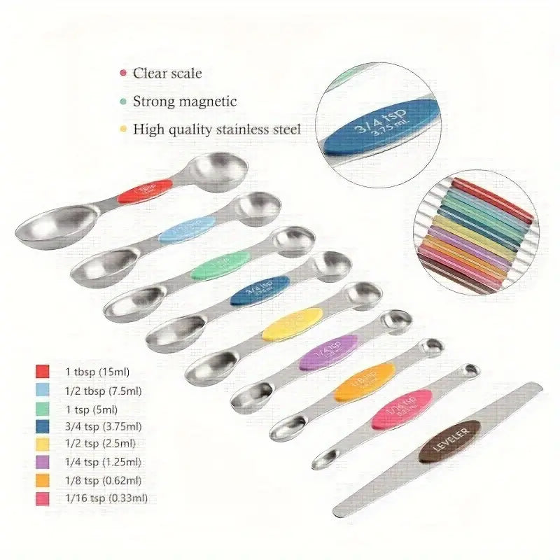 8/17-Piece Deluxe Stainless Steel Measuring Cups & Spoons Set