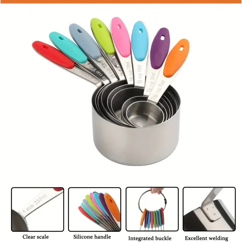 8/17-Piece Deluxe Stainless Steel Measuring Cups & Spoons Set