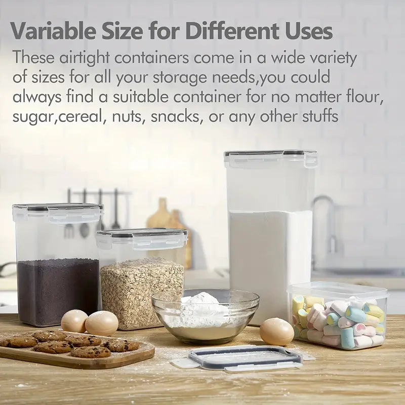 Airtight BPA-free food storage container set with labels