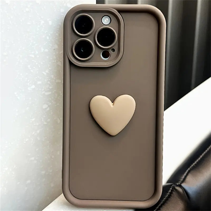 3D Love Heart Silicone Phone Case