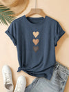 Women's Heart Print Casual T-Shirt